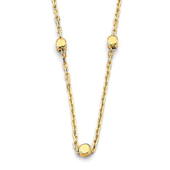 New 14k yellow Gold Fancy Necklace 18” inches - Picture 1 of 2